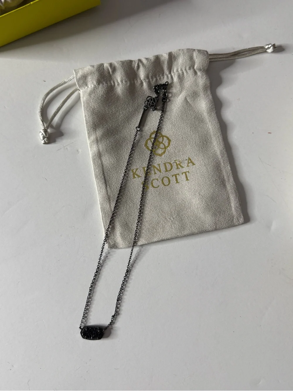 Kendra Scott Black Oval Pendant Necklace